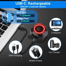 Awapow Bicycle Alarm Remote Control Bike Anti Theft Vibration Alarm 110dB Motorcycle Bicycle Detector USB Rechargeable