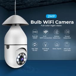 E27 Bulb Surveillance 5G Wifi Smart Camera 2MP Night Vision Full Color Automatic Human Track Security Protection Monitor Camera