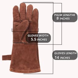 14 Inch Welding Gloves For Welder Work Gloves Thick Cow Split Leather Heat Resistant Oven BBQ Gloves For Grill Heat Insulation