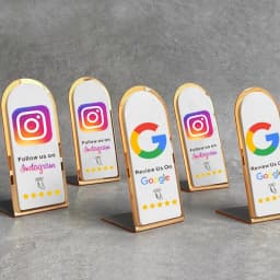 NFC Google Tap to Review Stand - Table Display for Google Reviews NFC Acrylic Stand Display