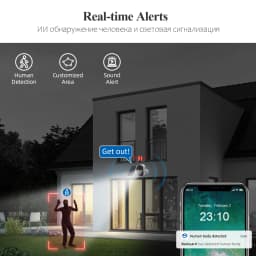 Techage 3MP Wireless Solar Battery IP Camera Outdoor Security WiFi PIR Camera Two Way Audio Human Detection Support Alex