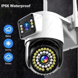 Yoosee 4K 8MP Dual Lens Dual Screens Color Night Vision Motion Detection Two Way Audio Outdoor Waterproof Wifi Security Camera