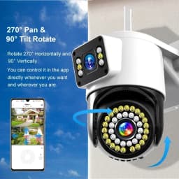 Yoosee 4K 8MP Dual Lens Dual Screens Color Night Vision Motion Detection Two Way Audio Outdoor Waterproof Wifi Security Camera