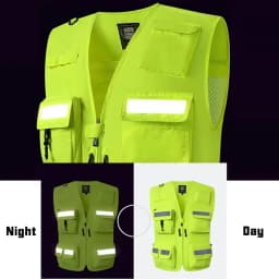 Safety Vest Man Working Clothes Multi Pocket Photography Hiking Fishing Breathable Mesh Hi Vis Work Vest