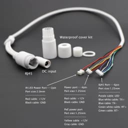 CCTV POE IP network Camera PCB Module video power cable Withe, 65cm long, RJ45 female connectors with Terminlas,waterproof cable