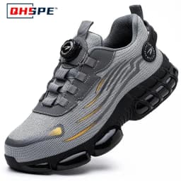Men's Safety Shoes Protection And Elastic Safety Boots Fashionable Casual Shoes Breathable Odor Protection Men's Work Shoes