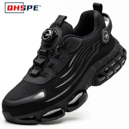 Men's Safety Shoes Protection And Elastic Safety Boots Fashionable Casual Shoes Breathable Odor Protection Men's Work Shoes