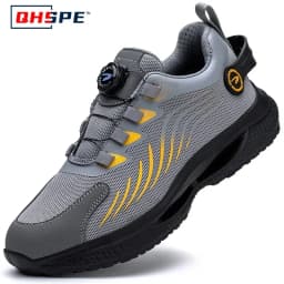 Men's Safety Shoes Protection And Elastic Safety Boots Fashionable Casual Shoes Breathable Odor Protection Men's Work Shoes