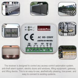 Universal Garage Door Receiver AC 220V 9-30V 2CH Frequency 300-900MHz Controller Switch For 433 868 MHz Remote Control