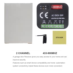 Universal Garage Door Receiver AC 220V 9-30V 2CH Frequency 300-900MHz Controller Switch For 433 868 MHz Remote Control
