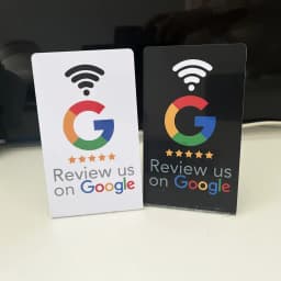 programmable Google Review Card 13.56Mhz NFC station table NFC Google Reviews display bending card standing brand bracket