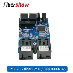 Gigabit Ethernet fiber switch 2 RJ45 UTP 2 SC fiber Optical Media Converter 2SC 2RJ45 Ethernet 10/100/1000M PCB