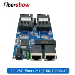Gigabit Ethernet fiber switch 2 RJ45 UTP 2 SC fiber Optical Media Converter 2SC 2RJ45 Ethernet 10/100/1000M PCB