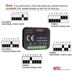 Remote Control Switch Receiver 300-868MHz 433MHz Receiver Universal 9-30V 220V For Garage Door Control Garage Command