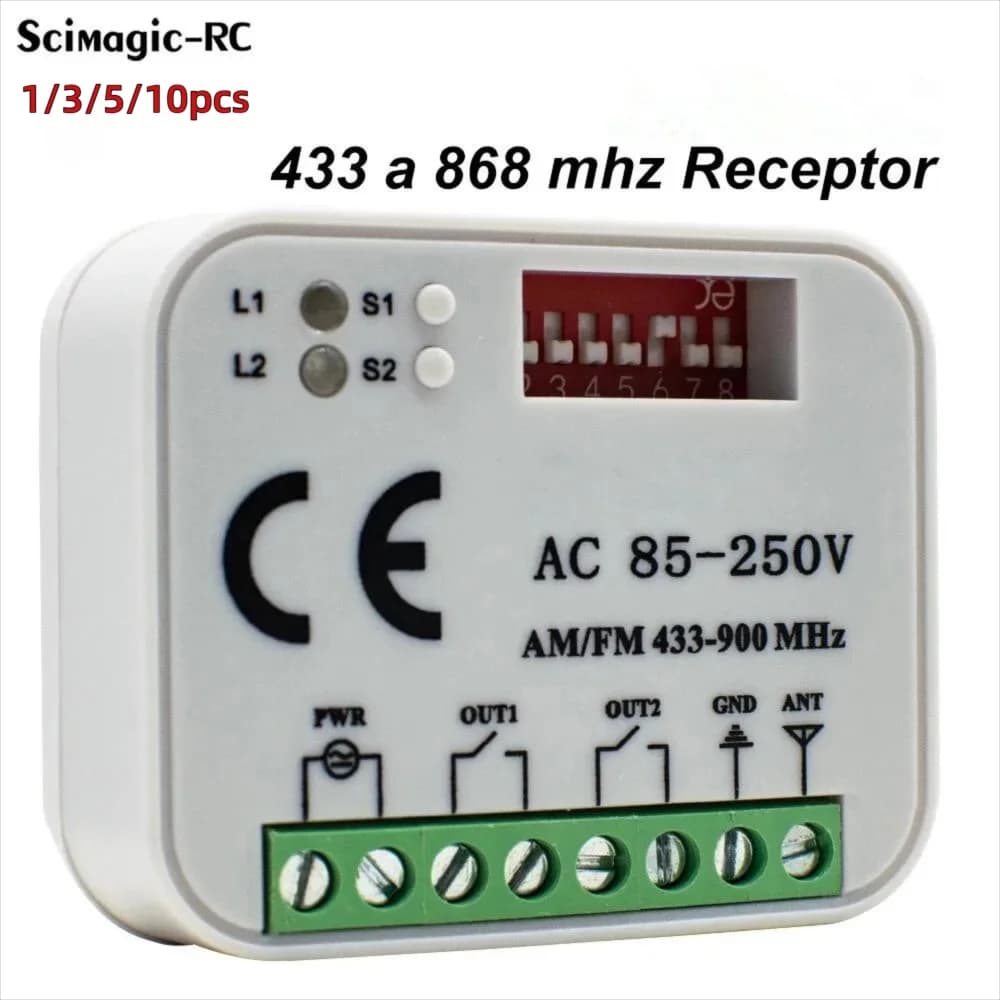 Remote Control Switch Receiver 300-868MHz 433MHz Receiver Universal 9-30V 220V For Garage Door Control Garage Command
