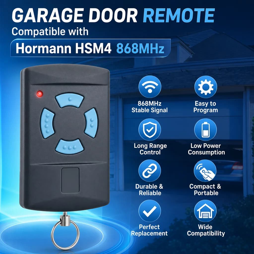 For HORMANN HSM4 868mhz Pilot HSE2 HSE4 HS4 Garage Gate Remote Control HSM2 Handheld Transmitter Command with Keychain 868.35mhz