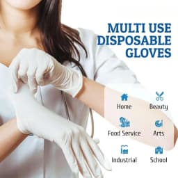 10-100PCS White Disposable Nitrile Gloves, Latex Free, Powder, Kitchen Cleaning Gloves Mechanic Security Protection Working Glov