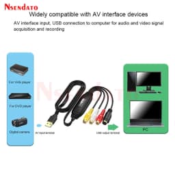USB AV Recorder Video Audio Capture Box 1080p 30hz VHS TV DVD VCR Audio Capture Card Adapter RCA To USB Video Converter for Mac