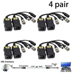 8MP/4K Passive HD BNC Video Power Balun Transceiver Transmitter Via UTP RJ45 Cable AHD/TVI/CVI/CVBS Cable Connectors for Cameras