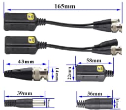 8MP/4K Passive HD BNC Video Power Balun Transceiver Transmitter Via UTP RJ45 Cable AHD/TVI/CVI/CVBS Cable Connectors for Cameras