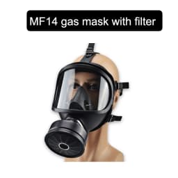 Black MF14 Full Face Gas Mask Military Chemical Respirator Natural Rubber For Painting Spraying Welding Work Safety Protection