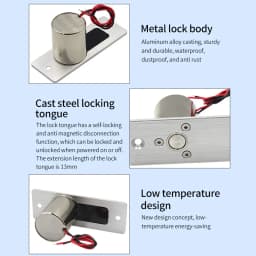 New DC12V Electric Drop Bolt Lock NC Fail Safe Stainless Waterproof Outdoor Embed Install Magnetic Induction Electronic Cylinder