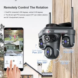 LS VISION 8K 15MP IP Camera Three Lens PTZ WiFi Outdoor Waterproof Auto Tracking PTZ Security CCTV Video Surveillance Cam IP66