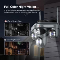 LS VISION 8K 15MP IP Camera Three Lens PTZ WiFi Outdoor Waterproof Auto Tracking PTZ Security CCTV Video Surveillance Cam IP66