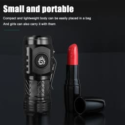 Portable High Brightness 3 LED Flashlight Type-c Charging Power Display Multifunctional Mini Outdoor Light Use Fishing Camping