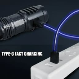 Portable High Brightness 3 LED Flashlight Type-c Charging Power Display Multifunctional Mini Outdoor Light Use Fishing Camping