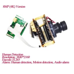 Starlight 8MP 3840*2160 4K Wireless IP Camera Module Human Detection Motion Alarm RTSP Audio Onvif TF Card Slot WIFI Camhi APP