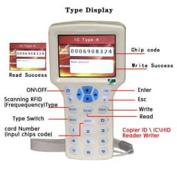 10 Frequency NFC Smart Card Reader Writer RFID Copier Duplicator 125KHz 13.56MHz USB Fob Programmer Key Card Copy Encrypted