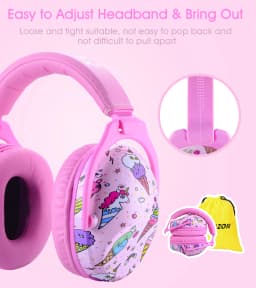 HOCAZOR Kid Earmuffs Noise Protection Safety Ear Muffs Protectors for Children Hearing Defenders Sensory Issues Noise Reduction