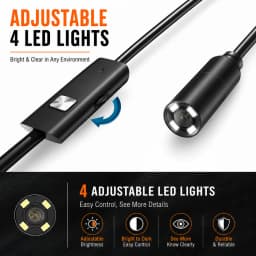 Auto Focus Endoscope 12MM 5MP Cameras Borescope For Car Pipe Inspection 1080p Mini Camera 4 Led Cables For Android And PC