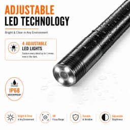 Auto Focus Endoscope 12MM 5MP Cameras Borescope For Car Pipe Inspection 1080p Mini Camera 4 Led Cables For Android And PC