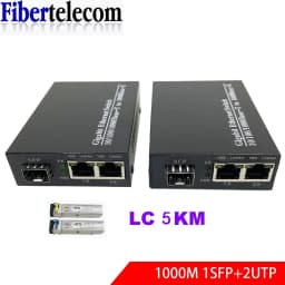 Gigabit Optical Fiber Ethernet Switch Gigabit Media Converter 1 SFP to 2 RJ45 UTP