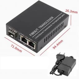 Gigabit Optical Fiber Ethernet Switch Gigabit Media Converter 1 SFP to 2 RJ45 UTP