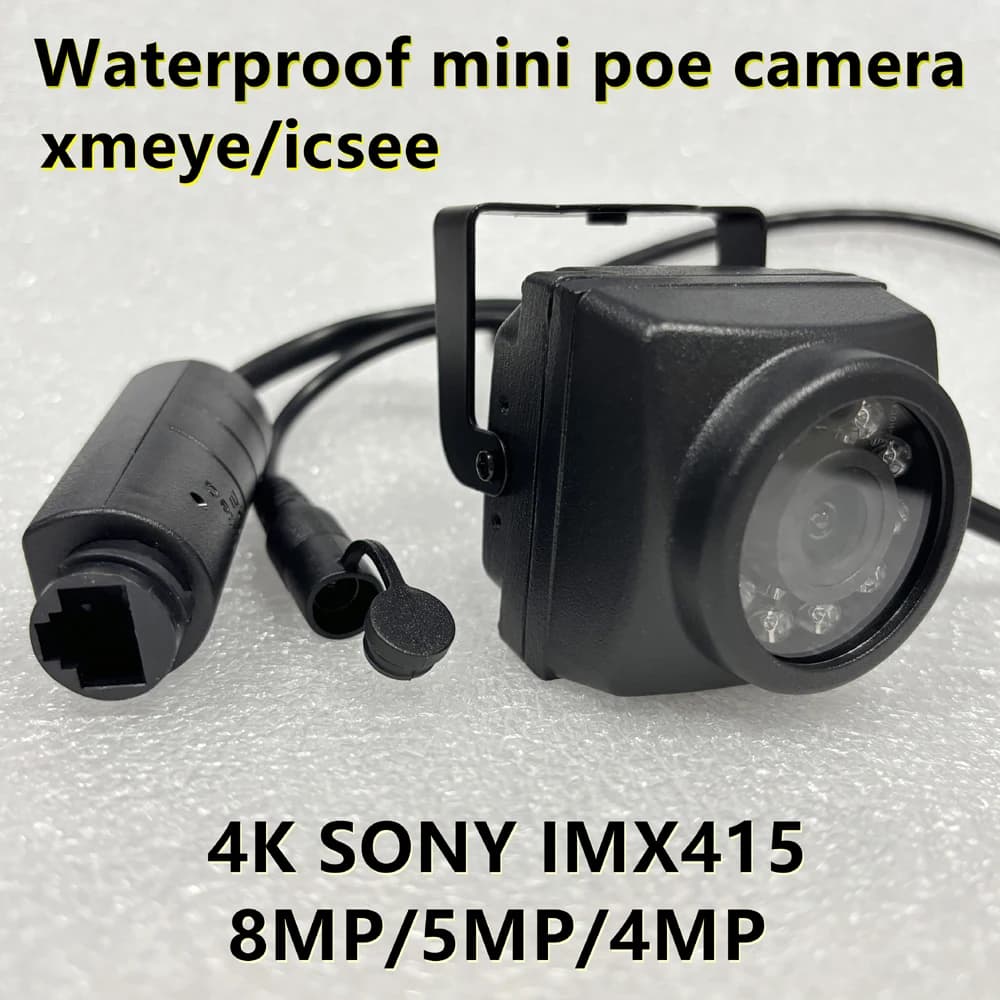 Mini Waterproof Outdoor IP Camera 3MP 4K POE UltraHD Security Camera 10M IR Night Vision Motion Detection Smart Phone/PC Xmeye