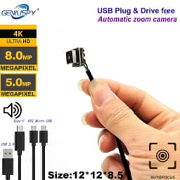 Type-C AF Auto Focus Webcam 4K 8MP 15FPS 12MP High Speed UVC OTG 2592*1944 30FPS Audio USB Camera Module 5MP Mini CCTV android