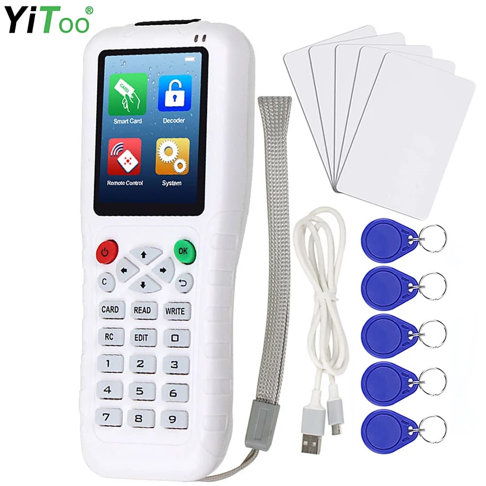 YiToo Premium RFID Duplicator, 125KHz 13.56MHz Access Card Reader Writer Decoder Smart Card Cloner NFC Copier, Free Software USB