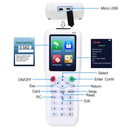 YiToo Premium RFID Duplicator, 125KHz 13.56MHz Access Card Reader Writer Decoder Smart Card Cloner NFC Copier, Free Software USB