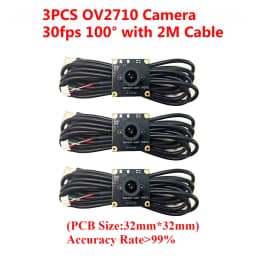 GXIVISION 3pcs IMX179/OV2710/OV2735/OV9732 100 Degree 30fps 2M Cable Camera Module Compatible For Autodarts.io,USB Free Driver