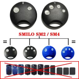 2PCS Garage Door Controls Command 2 Buttons SMILO SM2 SM4 Gate Remote Control Keychain 433MHz Garage Door Commands