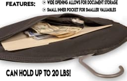 Hanger Diversion Safe Hidden Pocket Safe, Fits Under Hanging Clothes with Pocket to Hide Valuables for Home or Travel