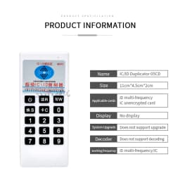 Handheld 125Khz 13.56MHZ Copier Duplicator Cloner RFID NFC IC Card Reader & Writer Access Control Card Tag Duplicator