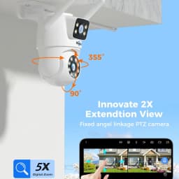 Hiseeu 6MP WIFI PTZ IP Camera Dual Lens 5X Digital Zoom Auto Tracking CCTV Surveillance Camera For Hiseeu Wireless CCTV System