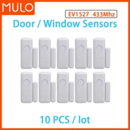 MULO Wireless Door & Window Sensors EV1527 Coding Mode RF 433MHz for Home Security Alarm System Home Burglar Alarm Kits PB-67R