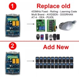 433.92MHz Universal Garage Door Receiver Remote Control Controller Switch 12V 24V 110V 220V 230V Relay 2CH Momentary Toggle
