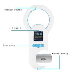 Handheld 134.2KHz 125kHz Animal RFID Reader Pet Cat Dog Microchip Scanner FDX-B Glass Chip USB/Bluetooth Tag Reader