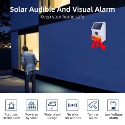 Powered Strobe Sound Flash Waterproof Wireless Outdoor Solar Siren Alarm Siren for 433MHz Wifi GSM Alarm System